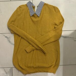 JCrew yellow collared shirt/light sweater